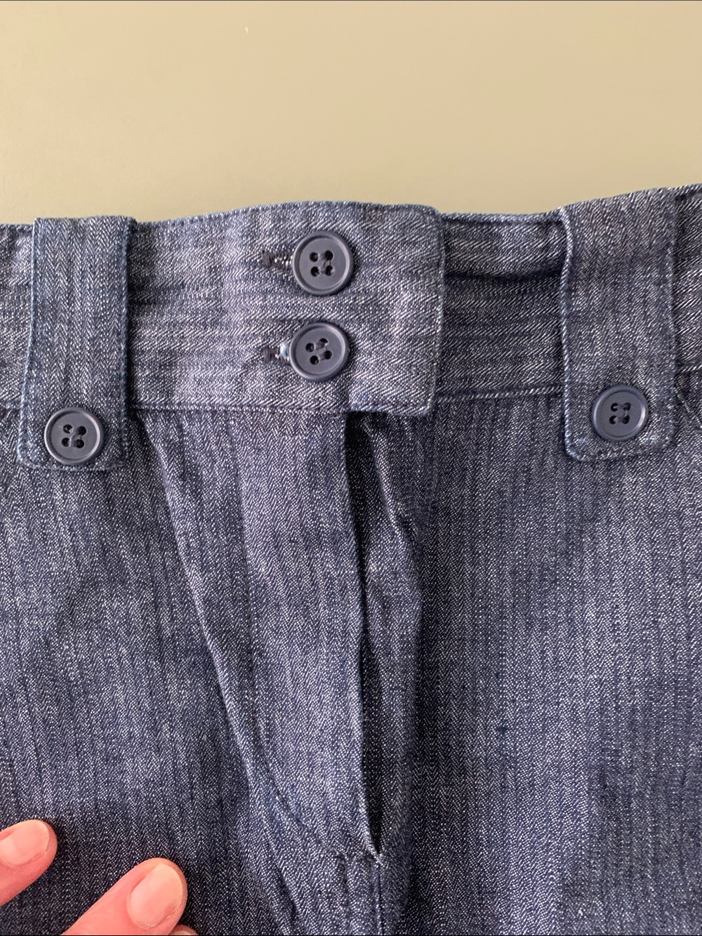 A.P.C. Indigo Mini Skirt with Button Waist - Picture 5 of 7